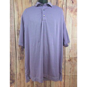 FootJoy Purple & White Striped Mens Polo Shirt XL Cypress Lakes GC